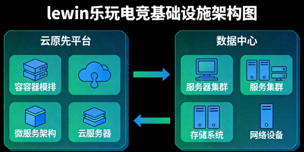 lewin乐玩电竞基础设施架构图，展示云原生平台与数据中心